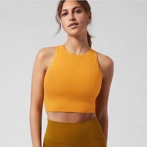 Athleta Conscious Crop Sports Workout Bra A-C, Abyssinian Yellow, Size XS